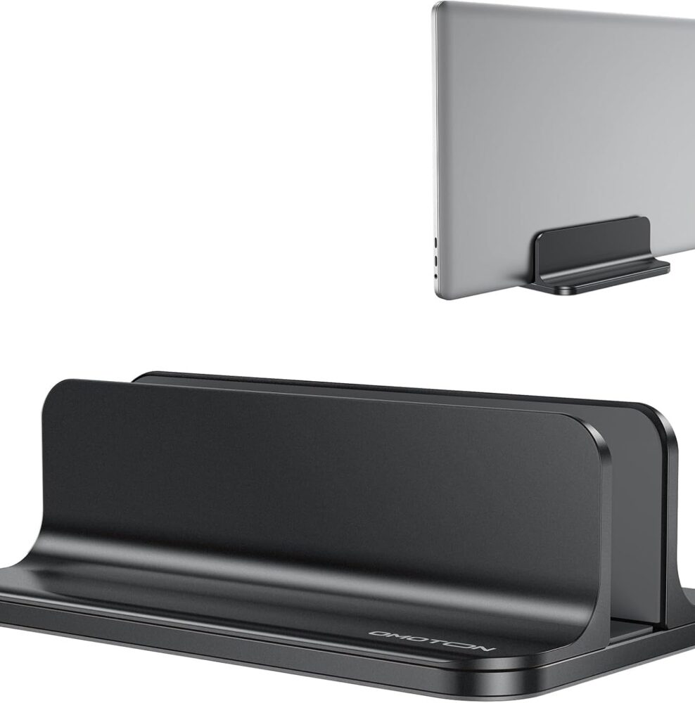 OMOTON Vertical Laptop Stand Holder, Adjustable Dock for MacBook, Black