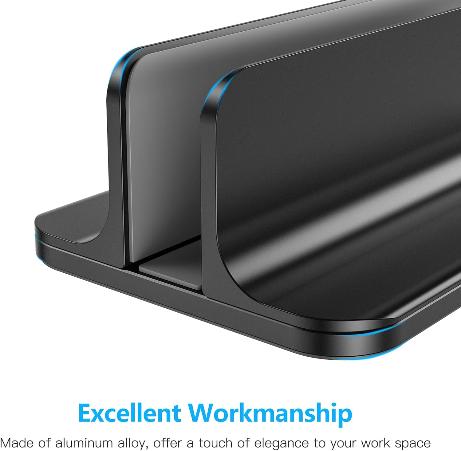 OMOTON Vertical Laptop Stand Holder, Adjustable Dock for MacBook, Black - Image 7