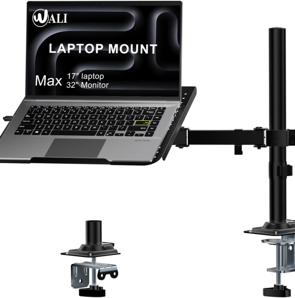 WALI Adjustable Laptop Desk Mount for 17 inch Notebook or 32 inch Screen
